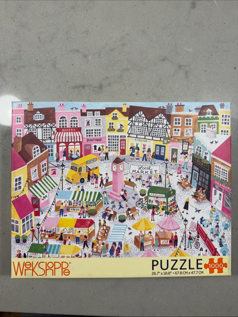 Wekshoppe Kids' 1000-Piece Market Puzzle - Colorful Market Scene